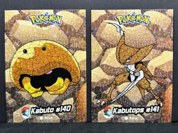KABUTO X KABUTOPS LOT - POKEMON CRYSTAL CARD COLLECTION CCG CRACKED HOLO - Image 1