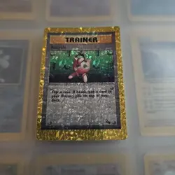 Trainer Recycle Fossil HOLO Prism Vending Golden Sticker Pokemon Card Vintage 98 - Image 1