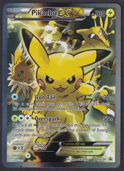 Pokemon Pikachu EX XY124 Full Art Black Star Promo - Image 1