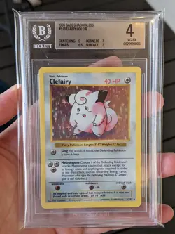 Pokemon 1999 Base Shadowless Clefairy Holo #5/102 BGS 4 VG-EX - Image 1