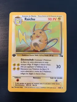 Carte Pokemon : Raichu 14/62 Edition 1 Fossile Wizards Francaise - Image 1