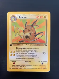 Carte Pokemon : Raichu 29/62 Edition 1 Fossile Wizards Francaise - Image 1