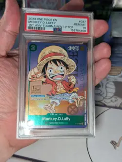 2023 One Piece P-037 Monkey D. Luffy 1st Anniversary Tournament Promo PSA 10 - Image 2