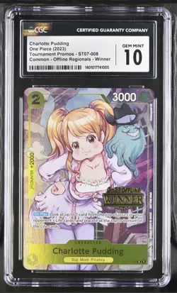 One Piece Charlotte Pudding Offline Regional Winner CGC 10 Top Prize Very Rare - Image 1