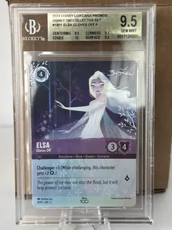 Lorcana Disney D100 Collector's Edition Elsa Gloves Off 19/P1 Promo Foil BGS 9.5 - Image 1