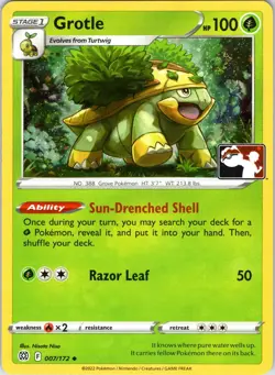 Grotle 007/172 Uncommon Prize Pack Series Cards Pokemon Holo Near Mint - Image 1