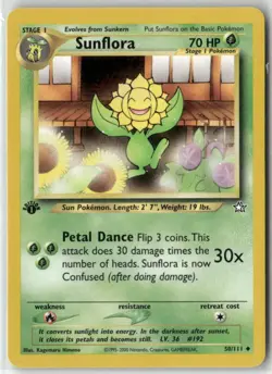 2000 Pokemon Neo - Genesis Vintage 1st Edition Sunflora #50/111 - Image 1