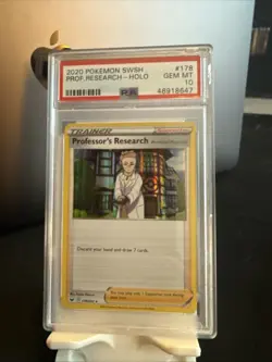 2020 Pokemon TCG SWSH Prof Research Holo 178/202 PSA GRADED GEM MINT 10 - Image 1