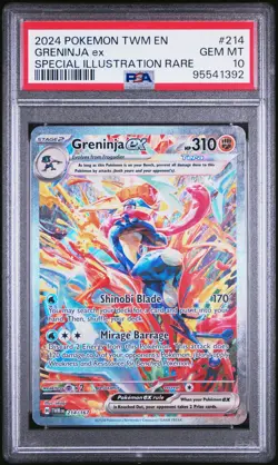 2024 POKEMON TWM EN-TWILIGHT MASQUERADE #214 GRENINJA EX PSA 10 - Image 1