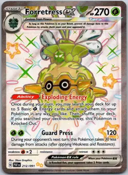 Forretress ex 212/091 Shiny Ultra Rare Paldean Fates NM - Image 1