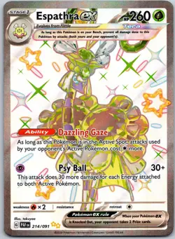 Espathra ex 214/091 Shiny Ultra Rare Paldean Fates Near Mint - Image 1