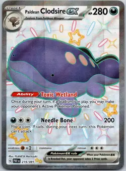 Paldean Clodsire ex 219/091 Shiny Ultra Rare Paldean Fates Near Mint - Image 1
