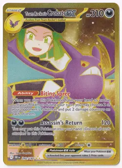 Team Rocket's Crobat ex 242/182 Hyper Rare Destined Rivals Pokemon Holo NM - Image 1