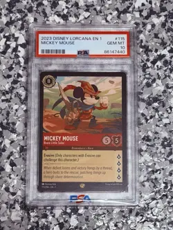 2023 Lorcana The First Chapter 1 Mickey Mouse - Brave Little Tailor #115 PSA 10 - Image 1
