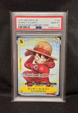 PSA 10 Monkey D Luffy P-106 2025 One Piece Promo Card Japanese GEM MINT - Image 2