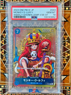 PSA10 Monkey D Luffy WEEKLY SHONEN JUMP P-043 PROMO ONE PIECE Card Japanese - Image 1