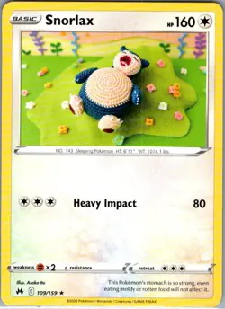 Snorlax 109/159 Non Holo SWSH: Crown Zenith - Pokemon Card - NM - Image 1