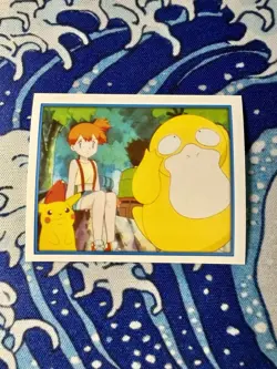Psyduck Pikachu Misty Sticker Card #163 Pokemon 2000 Topps Merlin Series 2 CUTE - Image 1
