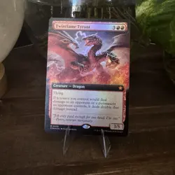 NM MTG Twinflame Tyrant 0469 Foil Extended Art Mythic Dragon - Foundations EN - Image 1