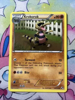 Krokorok - 64/114 - 2011 Uncommon Black & White Pokemon Card VLP - Image 1