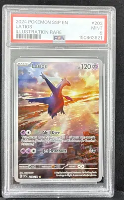 Latios 2024 Pokemon SSP 203/191 Sv08: Surging Sparks Holo #203 PSA-9 - Image 1