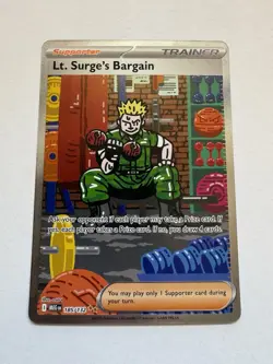 Lt. Surge's Bargain 185/132 Pokemon Mega Evolution Special Illustration Rare NM - Image 1