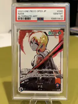 One Piece 2023 Pillars Of Strength JP OP03-040 Nami Alt Art Leader PSA 10 - Image 1