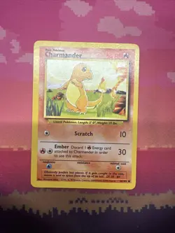 Pokemon Card Charmander Base Set Common 46/102 Near Mint - Image 1