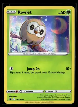 Rowlet SWSH220 Holo SWSH: Sword & Shield Promo Cards NM - Image 1