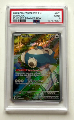 Graded Pokemon Card 051 Snorlax Black Star Promo - 151 ETB PSA 9 MINT 2023 - Image 1