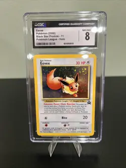 Eevee Holo 11 Black Star Promo CGC 8 NM/Mint Pokemon League 2000 - Image 1