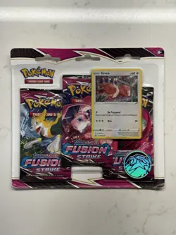 Pokemon TCG SWSH Fusion Strike 3-Pack Blister Sealed with Eevee Promo - Image 1