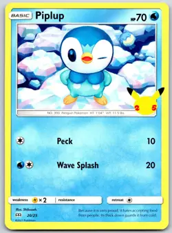 POKEMON MCDONALD'S 25TH ANNIVERSARY PROMOS PIPLUP 020/025 PROMO NON HOLO NM - Image 1
