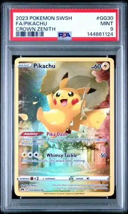 Pokemon Pikachu GG30/GG70 Crown Zenith Galarian Gallery Ultra Rare Holo PSA 9 - Image 1