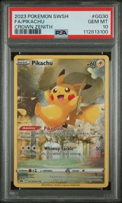 2023 SWSH Pokemon Pikachu Crown Zenith Pikachu Galarian Gallery #GG30 PSA 10 #1 - Image 3