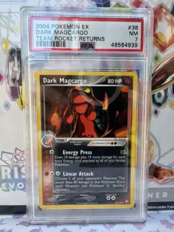2004 Pokemon TCG Team Rocket Returns Dark Magcargo Rare NM PSA 7 - Image 1