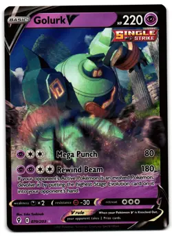 Golurk V 070/203 - 🌊 Evolving Skies V Rare Pokemon TCG Holo 🖤 - LP - Image 1
