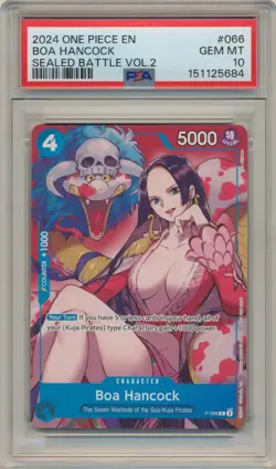 2024 One Piece Sealed Battle Vol.2 Boa Hancock P-066 Promo PSA 10 GEM MT - Image 1