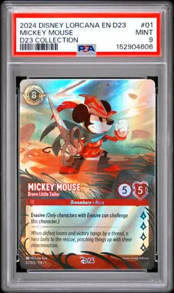 DISNEY LORCANA EN D23-D23 EXPO PROMO MICKEY MOUSE - BRAVE LITTLE TAILOR PSA 9 - Image 1