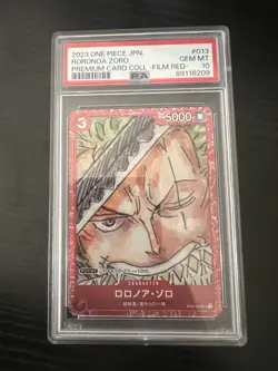 One Piece 2023 Roronoa Zoro #013 Premium Card Coll. Film Red PSA 10 - Image 1