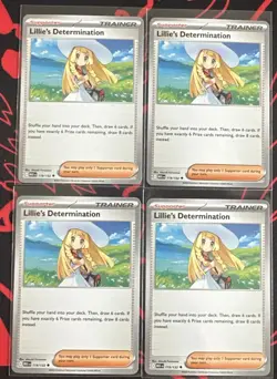 4x Lillie's Determination 119/132 x4 - Mega Evolution - Pokemon TCG - Uncommon - Image 1