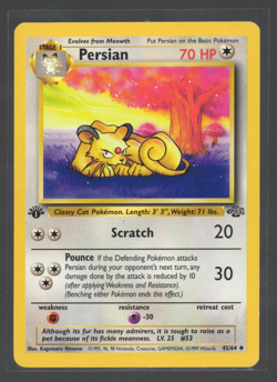 Persian 42/64 Jungle Regular First Edition Pokemon TCG Light Play - Image 1
