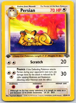 Persian 42/64 Uncommon Jungle Pokemon 1st Edition Moderately Played - Image 1