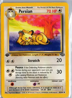 Persian 42/64 Uncommon Jungle Pokemon Heavily Played - Image 1
