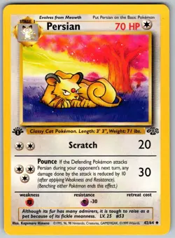 Persian 42/64 Uncommon Jungle Pokemon 1st Edition Lightly Played - Image 1