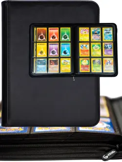 Trading Card Binder 9 Pocket 360 Cards Zip Album Pokemon TCG Folder Case - Image 1