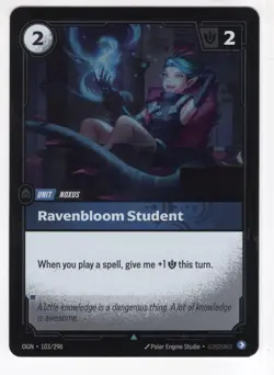 Riftbound League Of Legends Origins Foil Card OGN 103 Ravenbloom Student - Image 1
