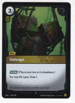 Riftbound League Of Legends Origins Foil Card OGN 224 Salvage - Image 1