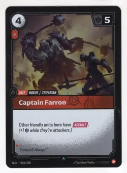 Riftbound League Of Legends Origins Foil Card OGN 015 Captain Farron - Image 1