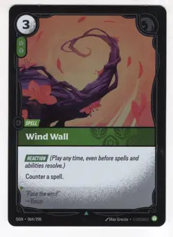 Riftbound League Of Legends Origins Foil Card OGN 064 Wind Wall - Image 1